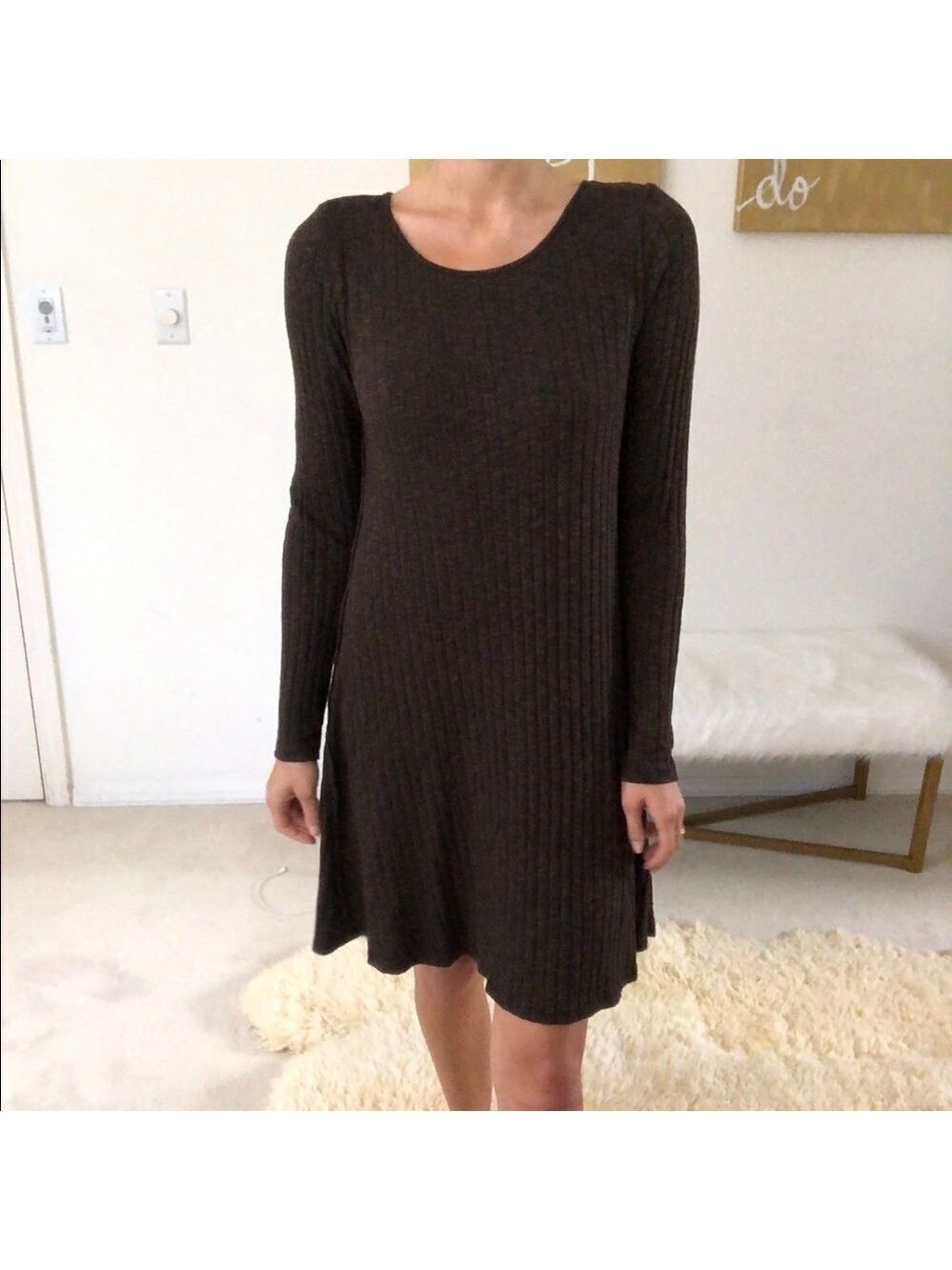 Michael stars crew neck brown dress